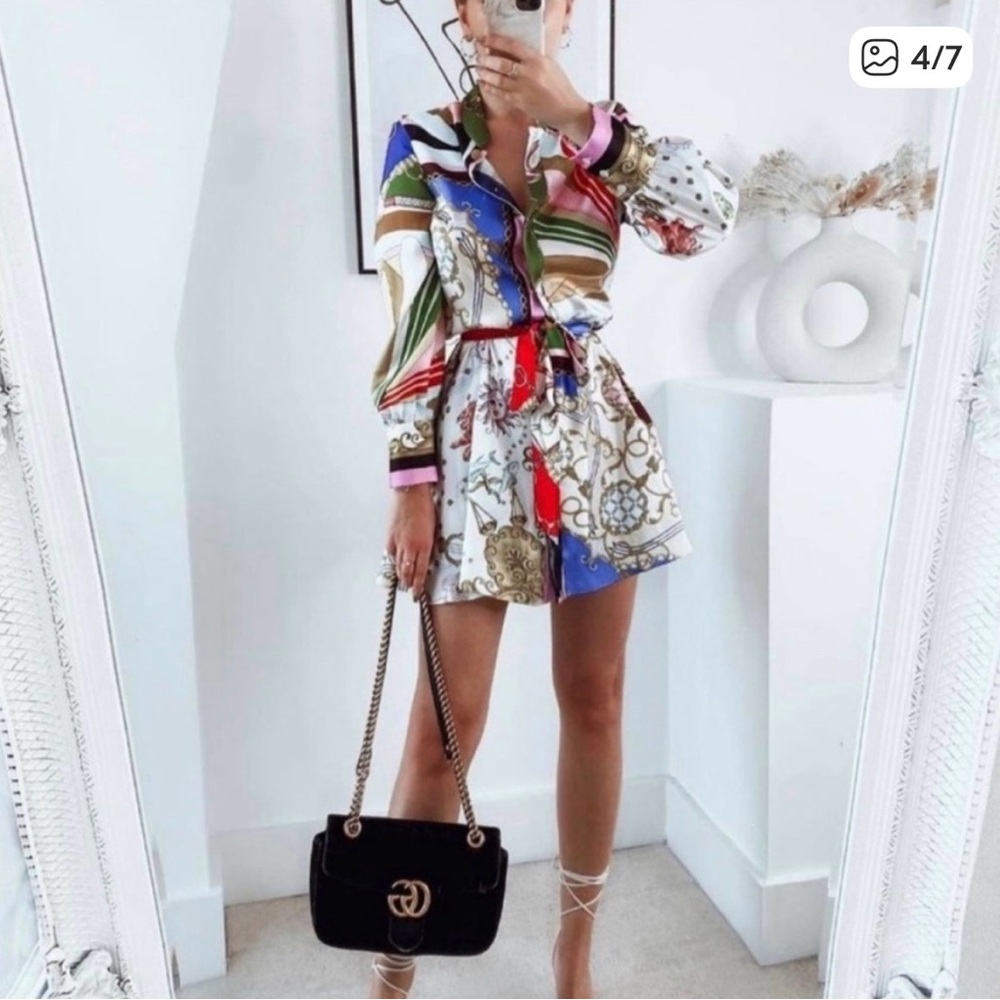 Zara Multicolor Patterned Dress